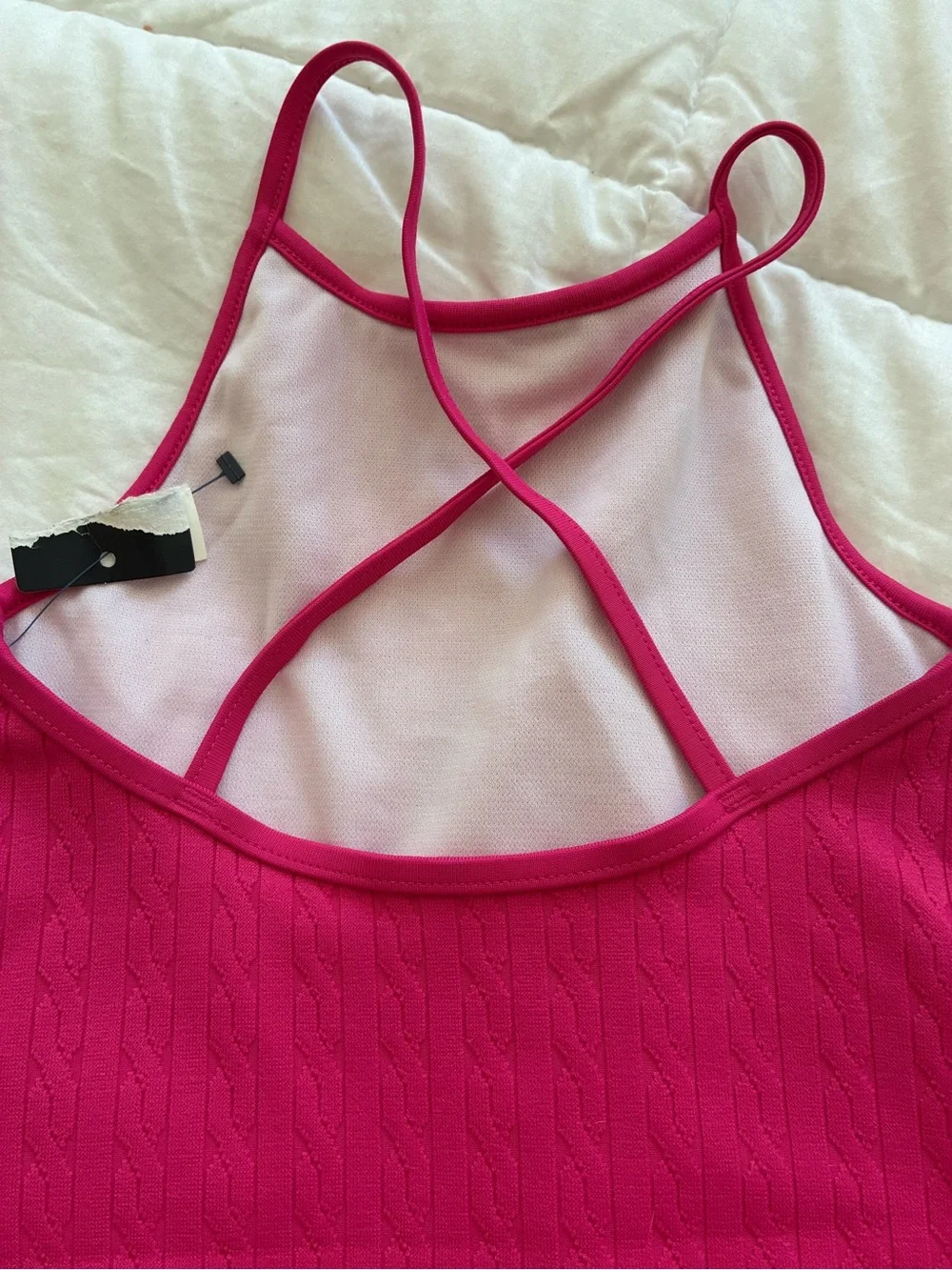 Ralph Lauren Bright Pink Cable-Knit One-Piece Swimsuit